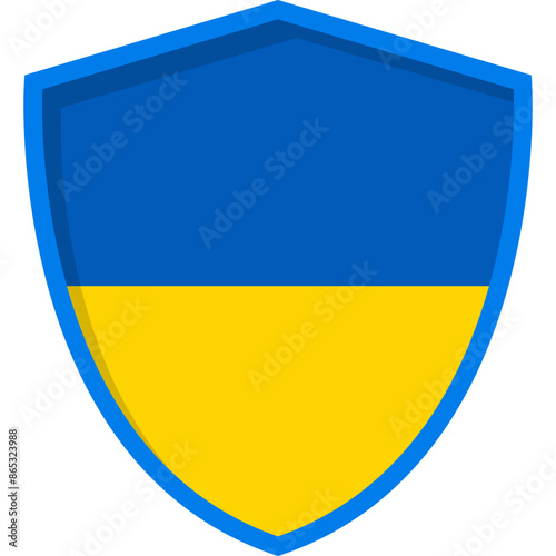 Free Download Ukrainian Flag in Shield. Flag of Ukraine. Ukrainian flag symbol. Vector Illustration - GFXLoad