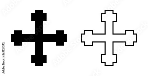 Cross crosslet icon, Christian cross symbol
