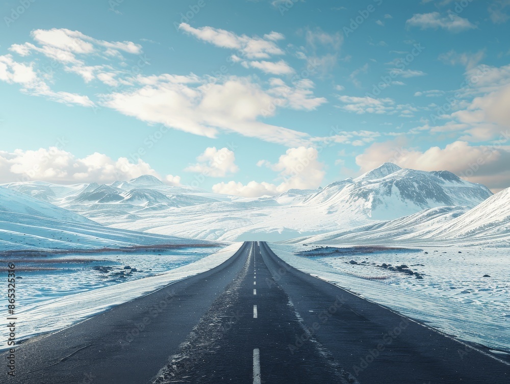 custom made wallpaper toronto digitalA scenic view of a long, empty road stretching into the distance