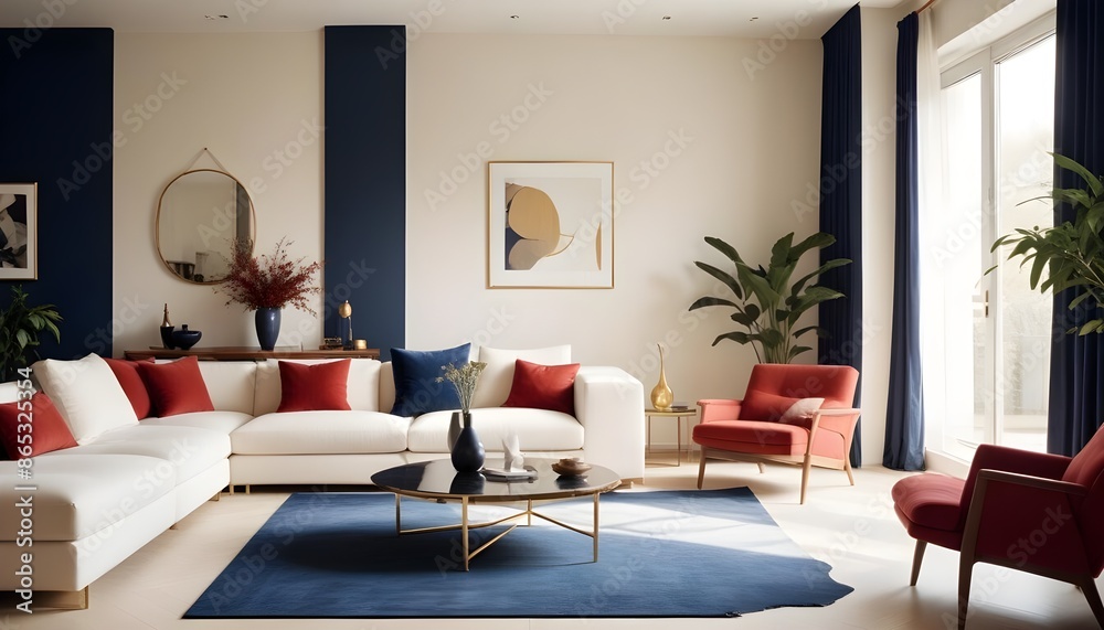 Fototapeta premium Photo interior modern design room 3d illustration