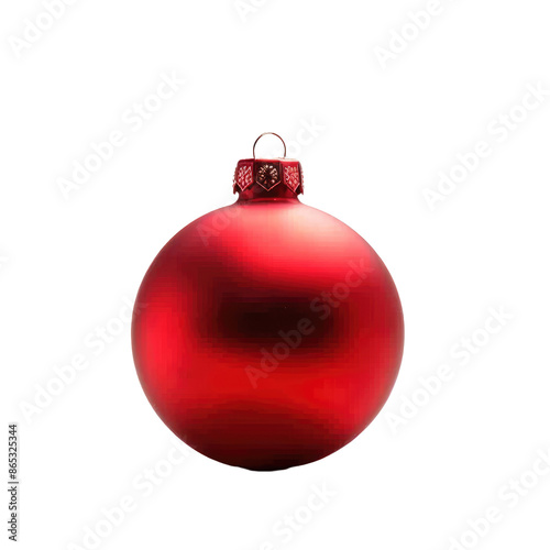 a red and white ornament on white background