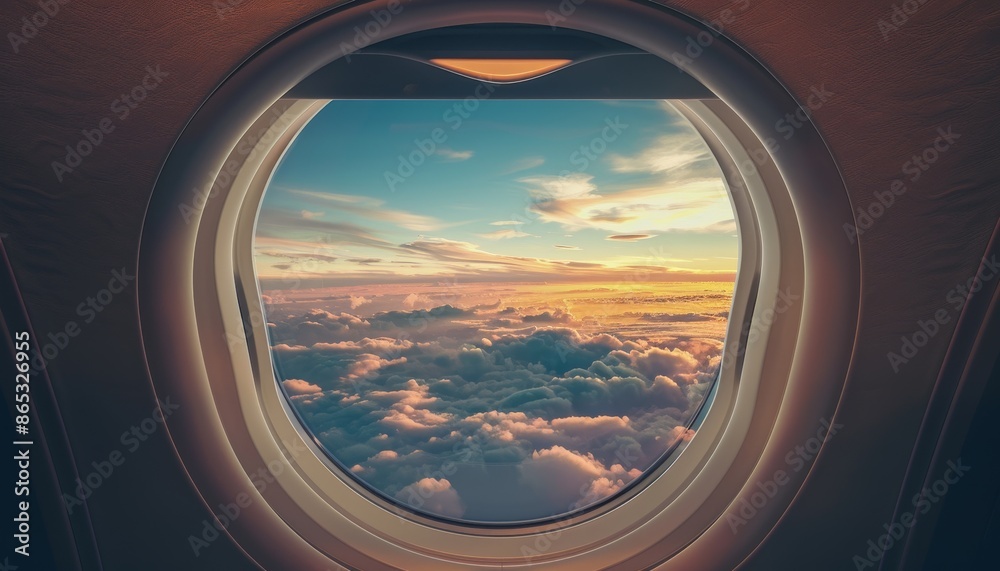 Sky visible through jet window Sky visible through jet window