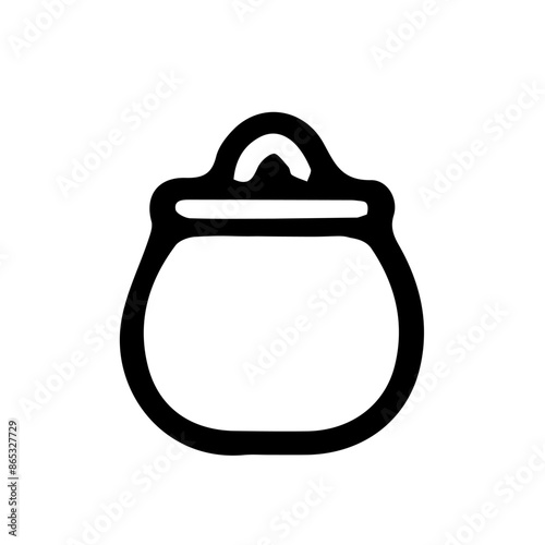 Sugar bowl in doodle style isolated on white background. Signature icon. Outline vector illustration. Can be used as an icon or symbol. Decorative element. Hand drawn black sketch. photo