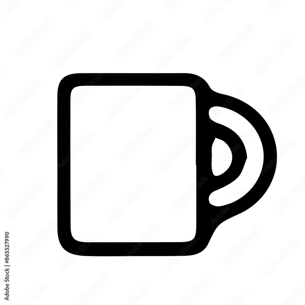 Mug in doodle style isolated on white background. Signature icon. Outline vector illustration. Can be used as an icon or symbol. Decorative element. Hand drawn black sketch. Mug in doodle style isolated on white background. Signature icon. Outline vector illustration. Can be used as an icon or symbol. Decorative element. Hand drawn black sketch.