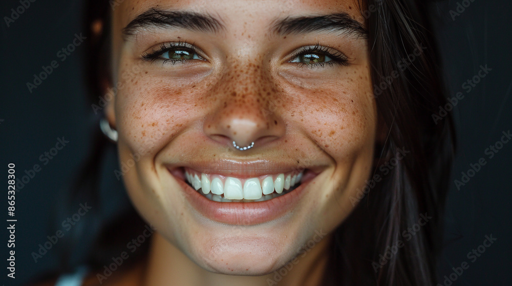 Portrait of a smiling woman. Portrait of a smiling woman.