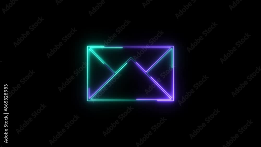 Best email icon animation.Abstract neon sing email icon animation on black background. Best email icon animation.Abstract neon sing email icon animation on black background.