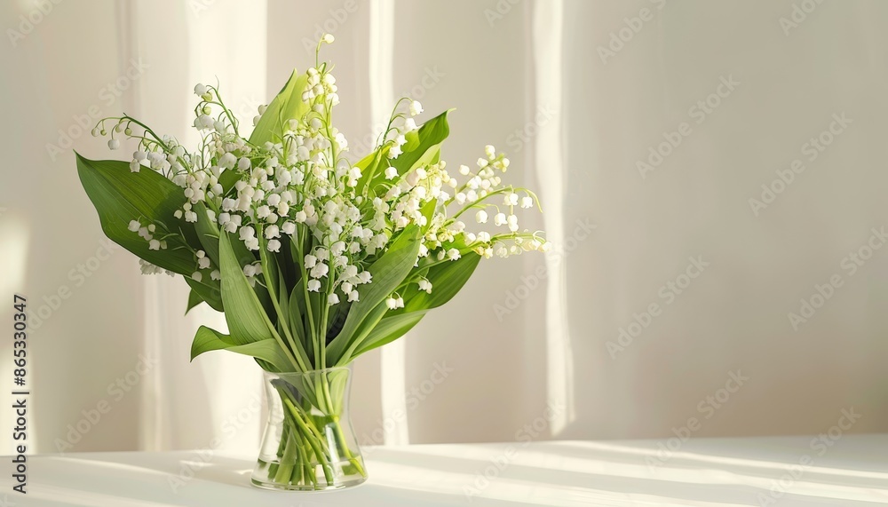 Naklejka premium Valley flower bouquet on white background