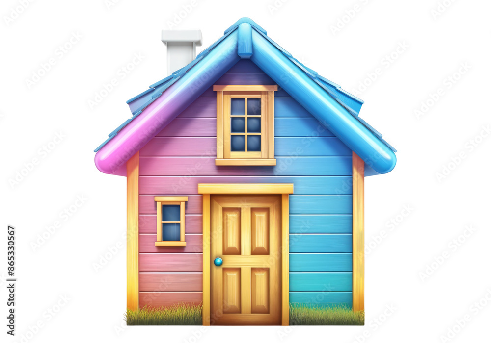 Colorful house model isolated on transparent background. Colorful house model isolated on transparent background.