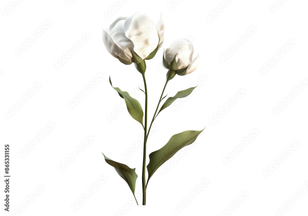 Obraz premium Cotton buds ready to harvest isolated on transparent background.