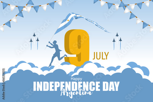 Vector illustration of Argentina Independence Day social media feed template