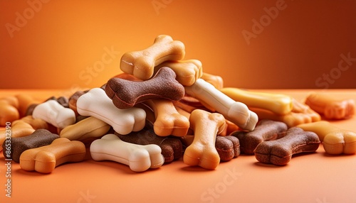 Croquetas de perro alimento fotografia detalle