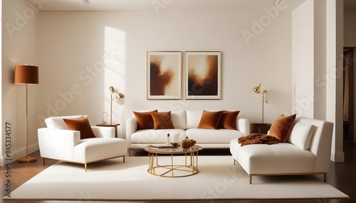 Photo interior modern design room 3d illustration