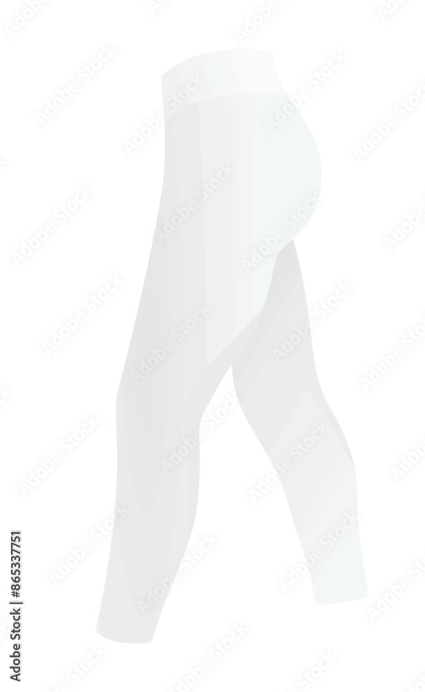 White tight pants leggings. vector illustration White tight pants leggings. vector illustration