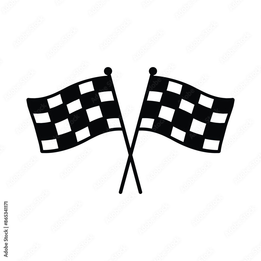 Fototapeta premium checkered flag race start icon isolated on white background