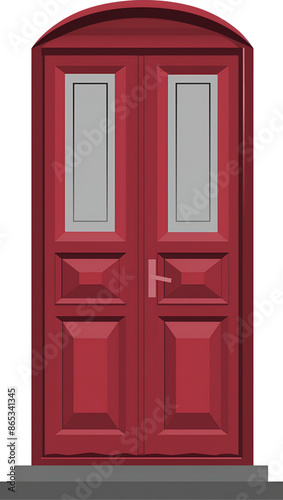 red wooden door