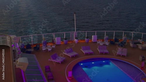 View Of Private Pool On A Cruise Ship