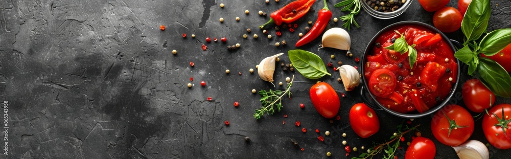Fresh ingredients for Italian cuisine Fresh ingredients for Italian cuisine