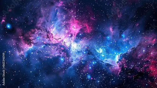 Ethereal space nebulae background with stars. Astronomy and space science, astrology, unveiling cosmos concept