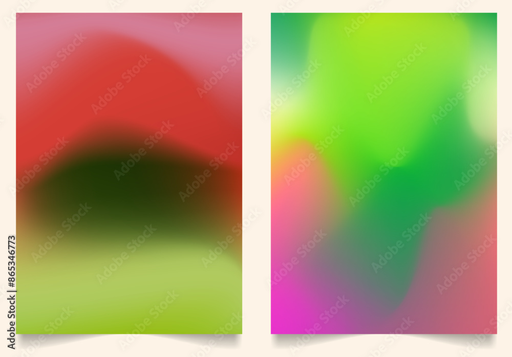 Fototapeta premium Colorful gradient summer posters with fluid gradients. Modern design for social media, posters, banners, and flyers