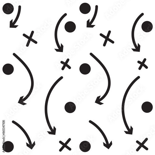 football tactics icon set, game success strategy in football, scheme play, vector illustration on white background