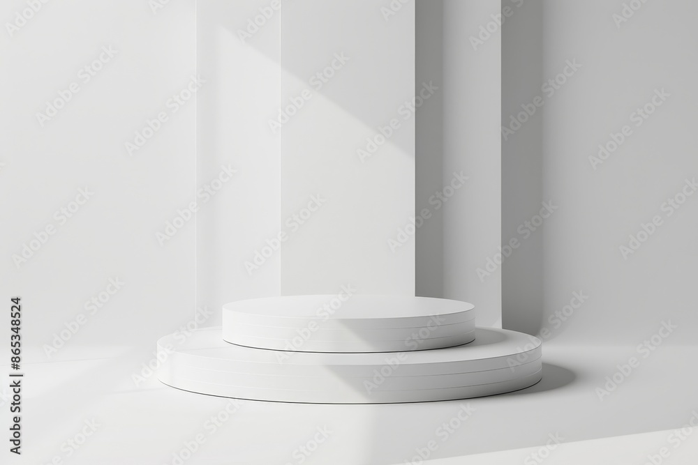 White podium pedestal product display stand background in 3D White podium pedestal product display stand background in 3D