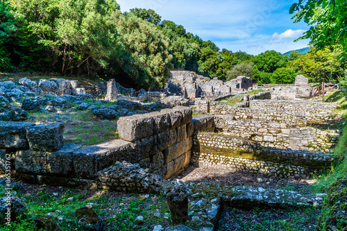 A view across the archaeological ruins at Butrint, Albania in summertime photo