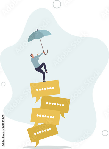 teamwork meeting or debate to get solution, opinion message concept.flat illustration.