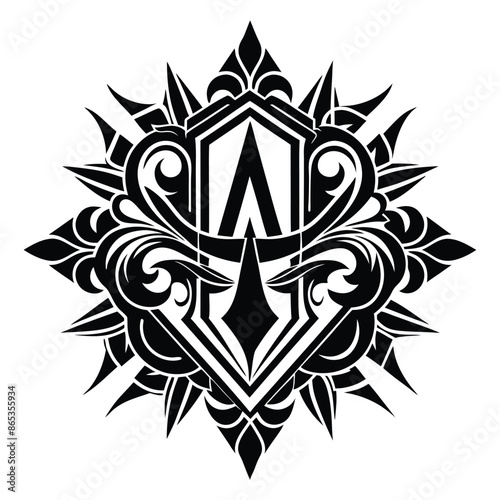 black and white tattoo. creative design typography vector illustration