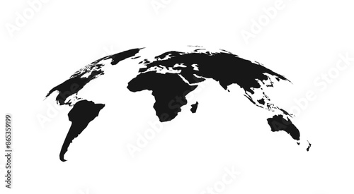World map vector silhouette set. Earth flat continents illustration.