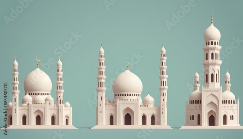 icon set vector art design. mosque. minaret. church. dome. pastel color. cathedral. temple. Vihara. the white house. the grand palace