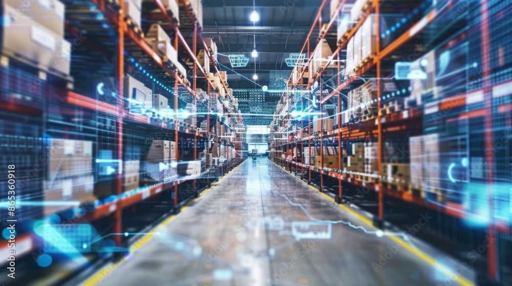 smart warehouse management system. digital high technology smart warehouse management system. digital high technology