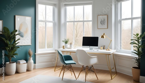 Photo interior modern design room 3d illustration