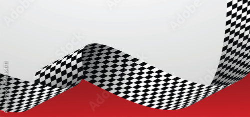 rally check  flag ribbon vector for sports car racing poster
