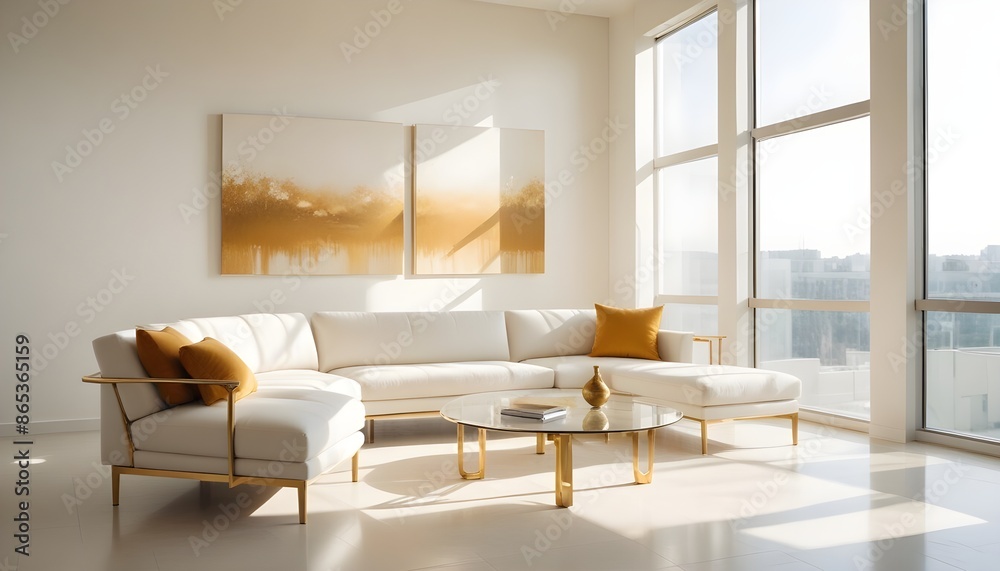 Fototapeta premium Photo interior modern design room 3d illustration