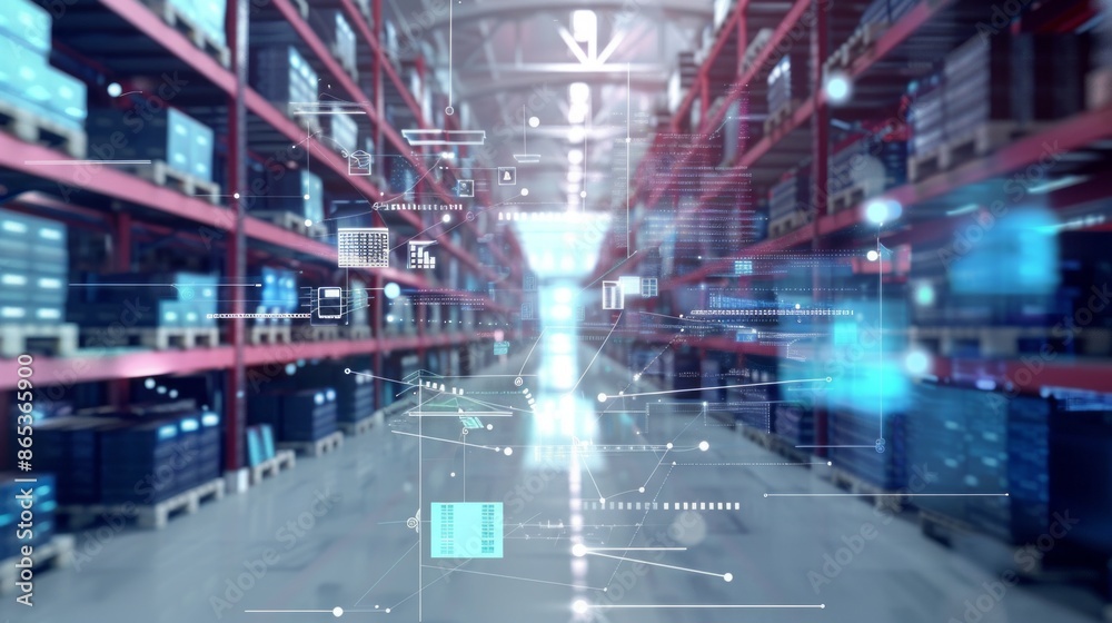 smart warehouse management system. digital high technology smart warehouse management system. digital high technology