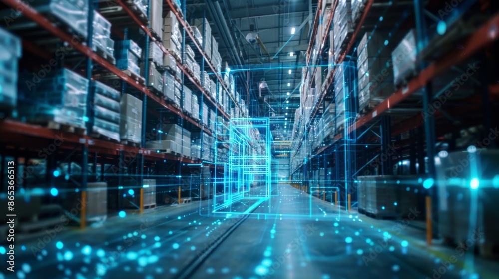 smart warehouse management system. digital high technology smart warehouse management system. digital high technology