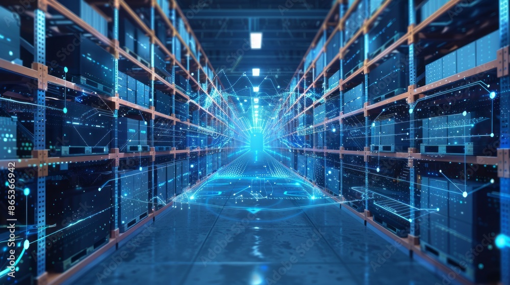 smart warehouse management system. digital high technology smart warehouse management system. digital high technology