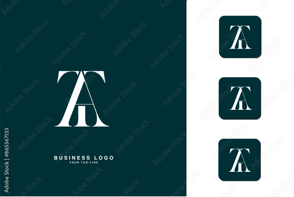 AT, TA, Abstract Letters Logo Monogram AT, TA, Abstract Letters Logo Monogram