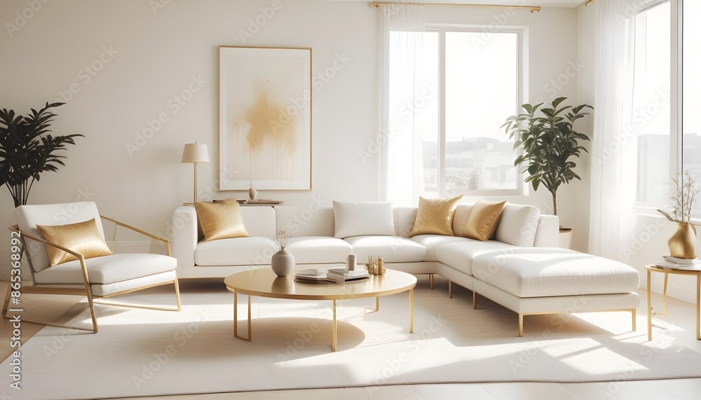 Fototapeta premium Photo interior modern design room 3d illustration