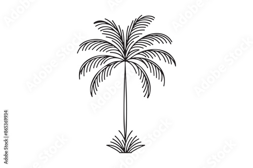 A collection of black palm tree silhouettes set against a white background, ideal for designs on posters, banners, and promotional materials. Vector illustration.