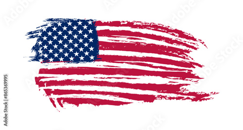 USA flag vector grunge illustration. American national symbol.