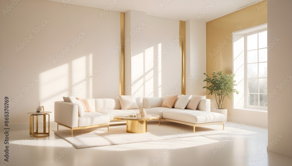 Fototapeta premium Photo interior modern design room 3d illustration