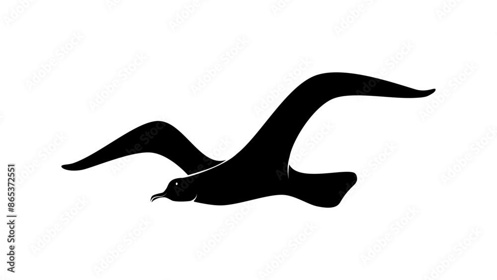 gull emblem, black isolated silhouette gull emblem, black isolated silhouette