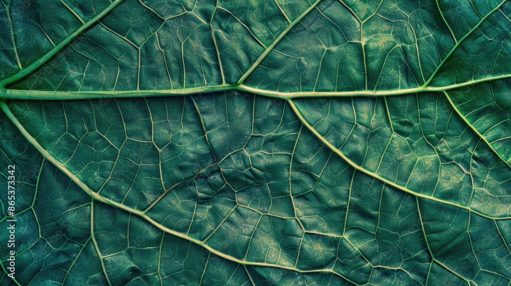Green leaf texture background with a closeup of veins. Green leaf texture background with a closeup of veins.