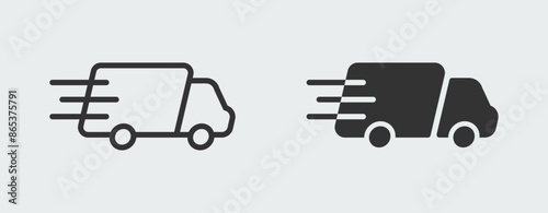 Fast delivery truck. Fast shipping. Easy editable vector design.