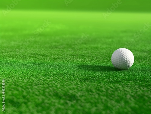 golf ball on the green golf field background
