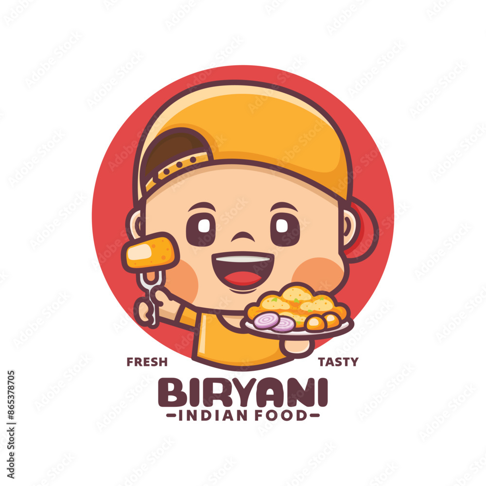 biryani rice cartoon mascot design, for culinary and other businesses biryani rice cartoon mascot design, for culinary and other businesses