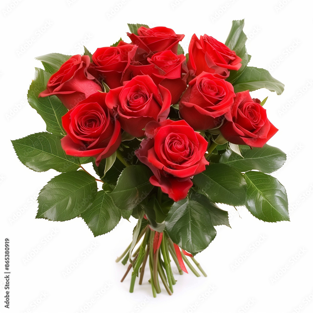A bunch of roses. White background, cut out. A bunch of roses. White background, cut out.