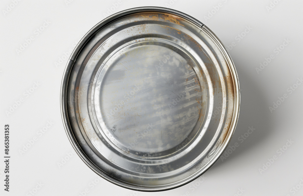 Rusty tin can. Metal container for long-term storage of food products. Light back Rusty tin can. Metal container for long-term storage of food products. Light back