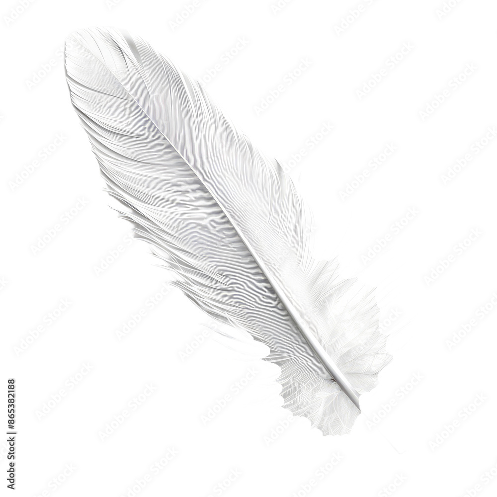 Single white feather isolated on white background Single white feather isolated on white background